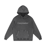 Graymatter limited edition gray hoodie with white logo.