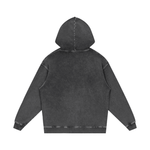 Graymatter limited edition white logo hoodie back view.