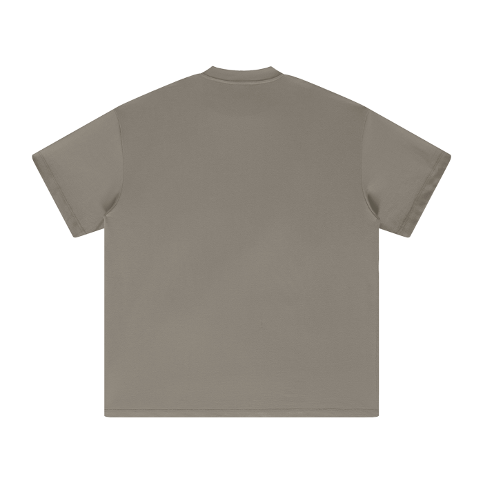 Heavyweight Earth Tone FOG T-Shirt back view in neutral color.